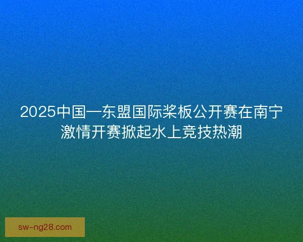 2025中国—东盟国际桨板公开赛在南宁激情开赛掀起水上竞技热潮